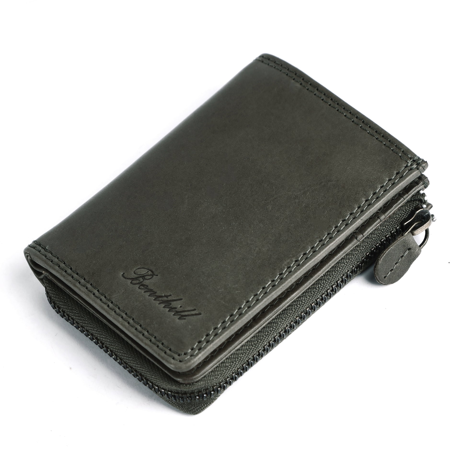 Benthill Kleine Geldbörse Echt Leder | Damen & Herren Geldbeutel mit RFID Schutz | 7 Kartenfächer | Slim-Wallet inkl. Geschenkbox