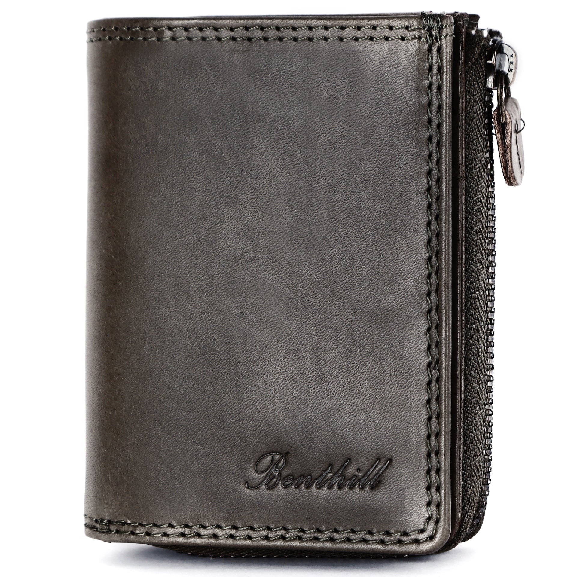 Benthill Kleine Geldbörse Echt Leder | Damen & Herren Geldbeutel mit RFID Schutz | 7 Kartenfächer | Slim-Wallet inkl. Geschenkbox