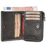 Benthill Kleine Geldbörse Echt Leder | Damen & Herren Geldbeutel mit RFID Schutz | 7 Kartenfächer | Slim-Wallet inkl. Geschenkbox