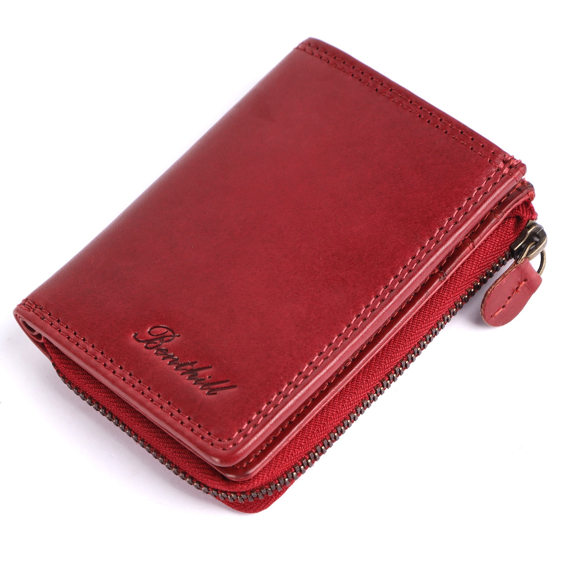 Benthill Kleine Geldbörse Echt Leder | Damen & Herren Geldbeutel mit RFID Schutz | 7 Kartenfächer | Slim-Wallet inkl. Geschenkbox