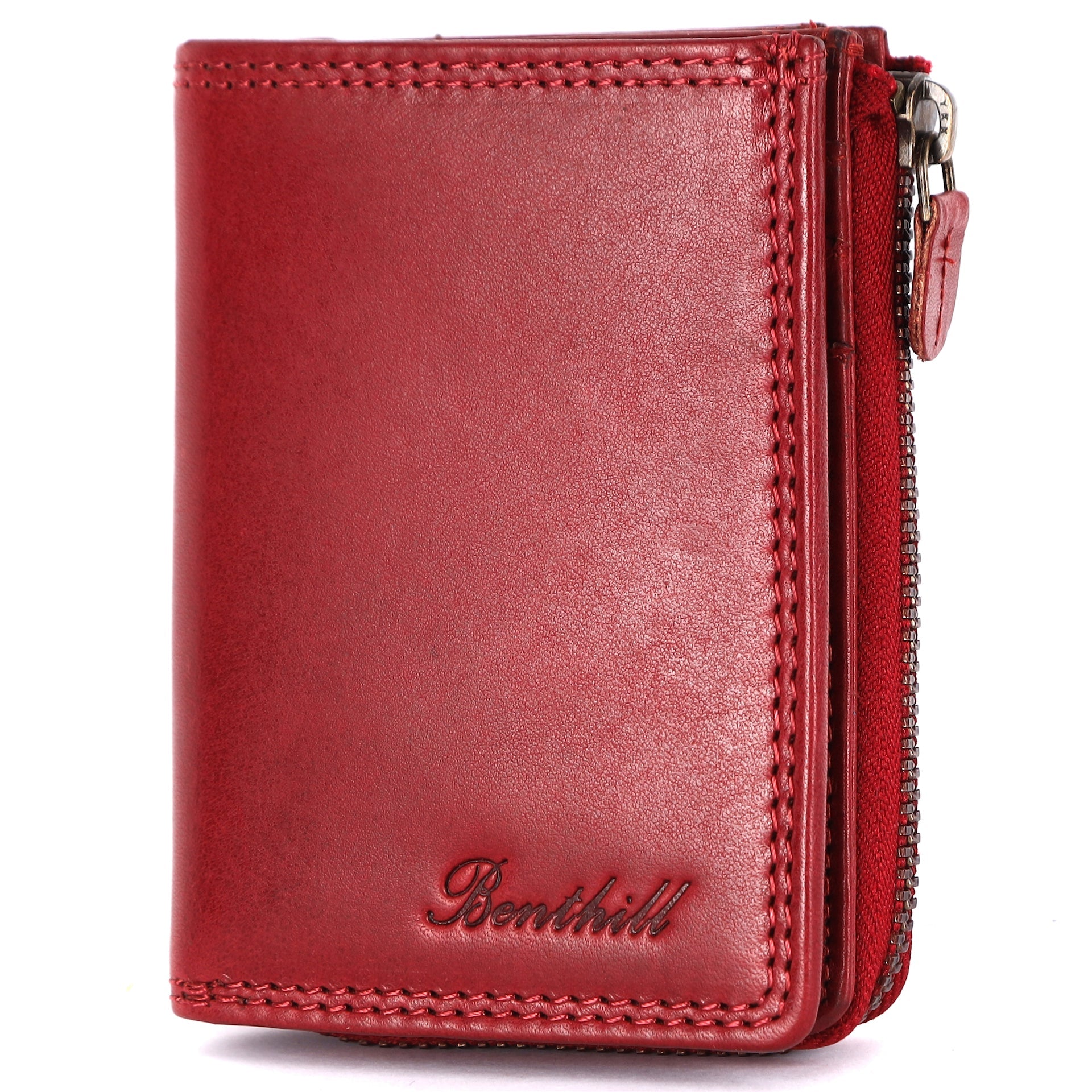 Benthill Kleine Geldbörse Echt Leder | Damen & Herren Geldbeutel mit RFID Schutz | 7 Kartenfächer | Slim-Wallet inkl. Geschenkbox