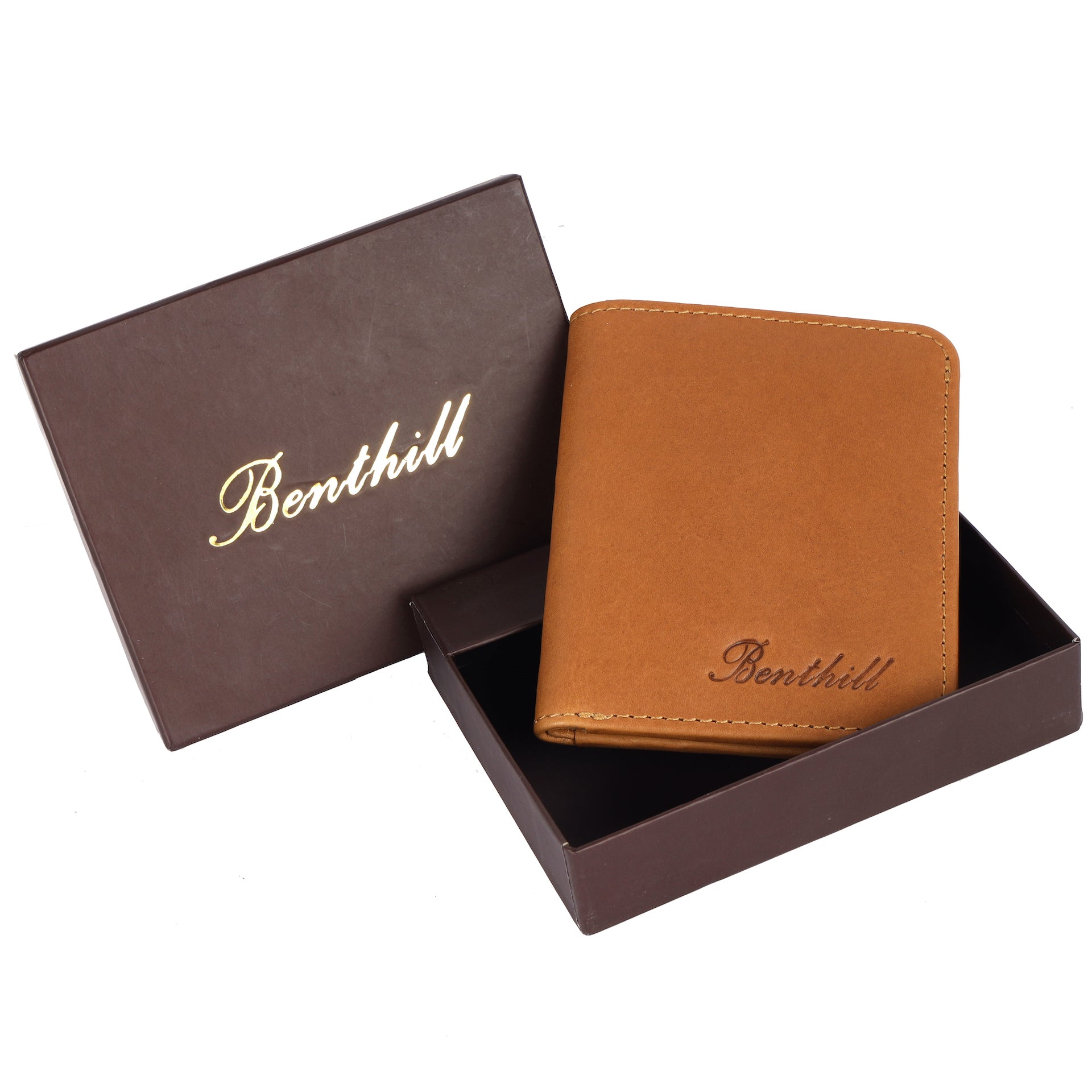 Benthill Kleine Geldbörse Echt Leder | Damen & Herren Geldbeutel RFID Schutz | Minibörse Mini Portemonnaie