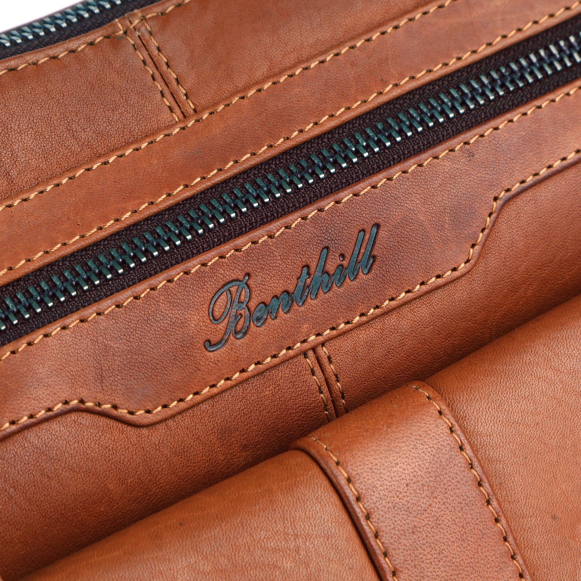 Benthill Damen Handtasche Leder - Umhängetasche aus weichem hochwertigem Echtleder - Vintage Fashion Bag Beutel - Shopper - Schultertasche