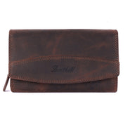 Benthill Geldbörse Groß Echt-Leder - Damen XL Portemonnaie mit RFID Schutz - Frauen Vintage Geldbeutel inkl. Geschenkbox