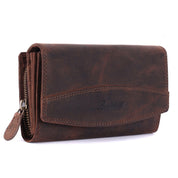 Benthill Geldbörse Groß Echt-Leder - Damen XL Portemonnaie mit RFID Schutz - Frauen Vintage Geldbeutel inkl. Geschenkbox