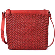 Benthill Umhängetasche Damen Leder | Damen Schultertasche aus Rindsleder | Echtleder Vintage Damen Handtasche mit geflochtenem Muster