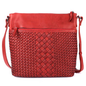Benthill Umhängetasche Damen Leder | Damen Schultertasche aus Rindsleder | Echtleder Vintage Damen Handtasche mit geflochtenem Muster