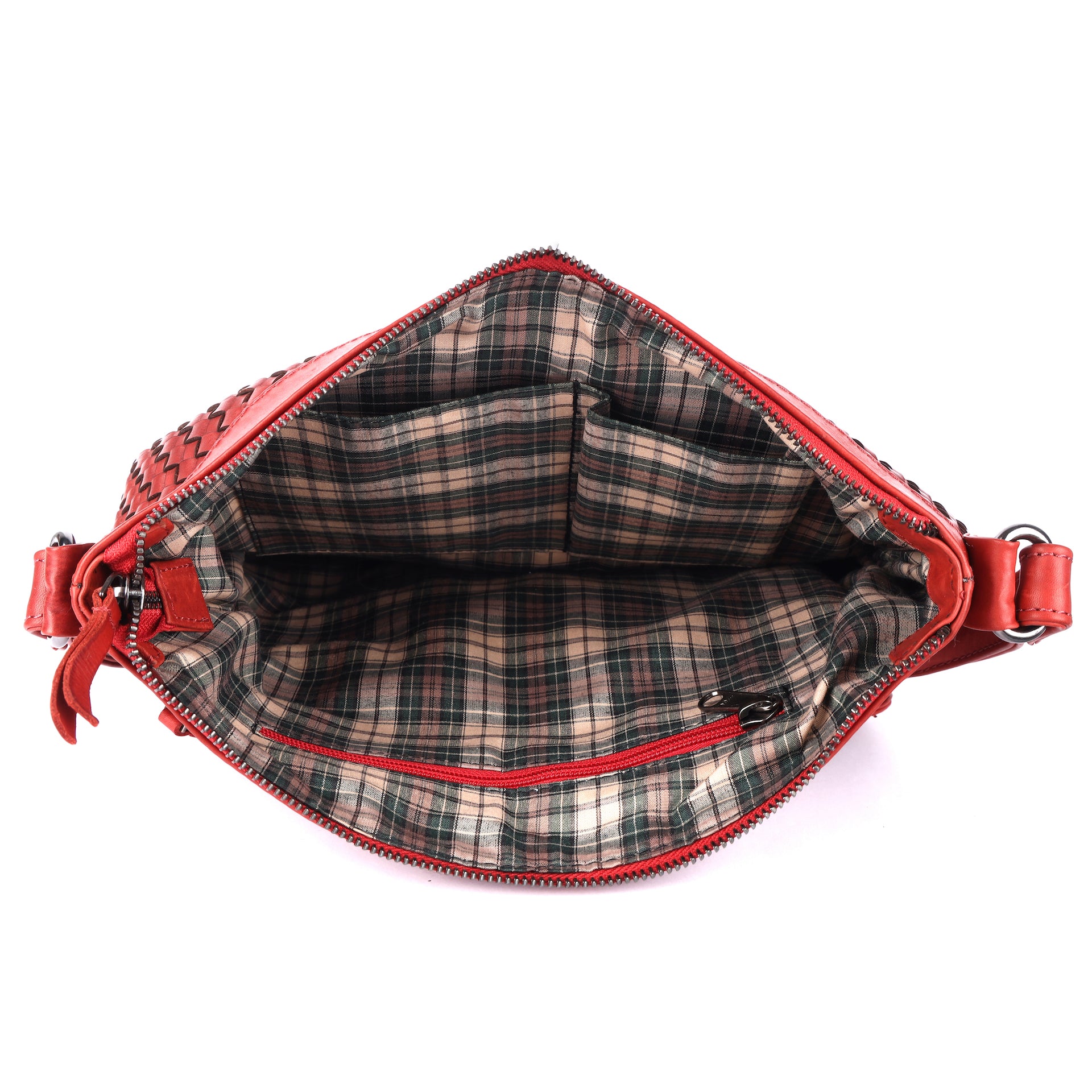 Benthill Umhängetasche Damen Leder | Damen Schultertasche aus Rindsleder | Echtleder Vintage Damen Handtasche mit geflochtenem Muster