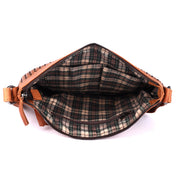 Benthill Umhängetasche Damen Leder | Damen Schultertasche aus Rindsleder | Echtleder Vintage Damen Handtasche mit geflochtenem Muster
