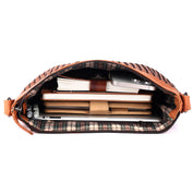 Benthill Umhängetasche Damen Leder | Damen Schultertasche aus Rindsleder | Echtleder Vintage Damen Handtasche mit geflochtenem Muster