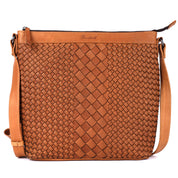 Benthill Umhängetasche Damen Leder | Damen Schultertasche aus Rindsleder | Echtleder Vintage Damen Handtasche mit geflochtenem Muster