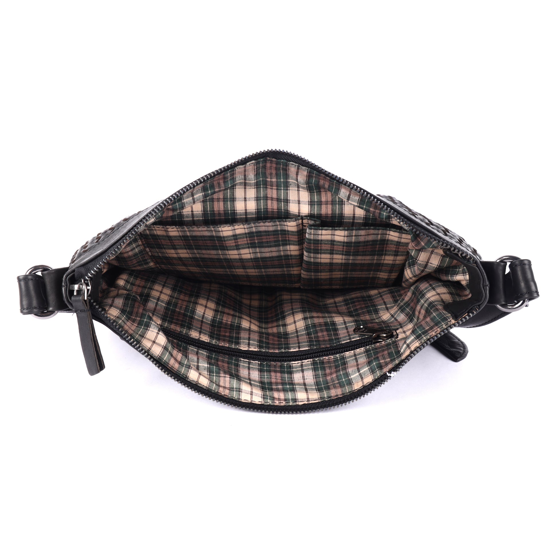 Benthill Umhängetasche Damen Leder | Damen Schultertasche aus Rindsleder | Echtleder Vintage Damen Handtasche mit geflochtenem Muster