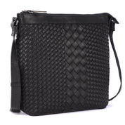 Benthill Umhängetasche Damen Leder | Damen Schultertasche aus Rindsleder | Echtleder Vintage Damen Handtasche mit geflochtenem Muster