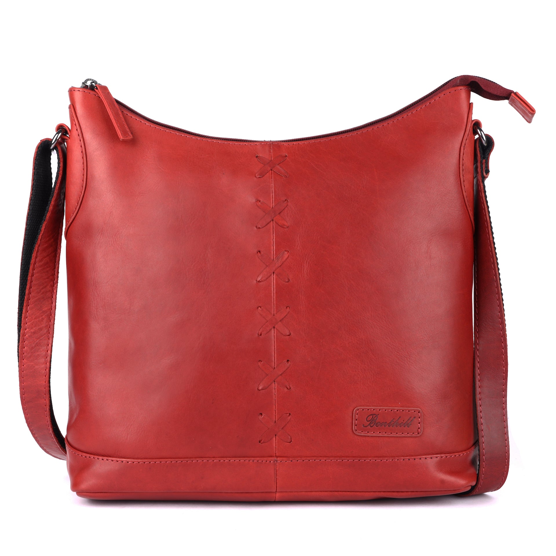 Benthill Umhängetasche Damen Echt Leder | Schultertasche aus echtem Rindsleder | Handtasche Frauen Vintage | Shopper Bag Beutel