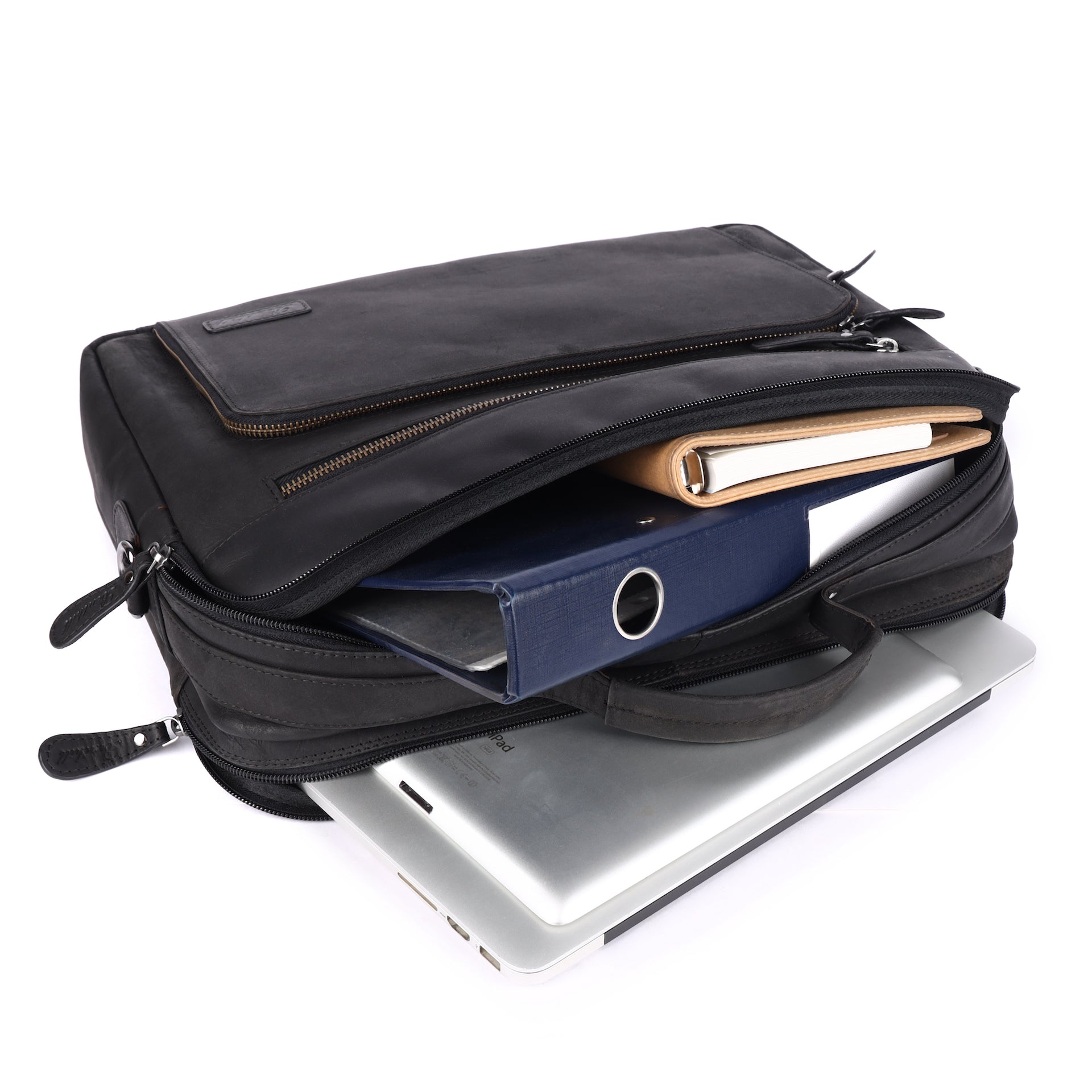 Benthill Laptoptasche Echt-Leder I Leder Umhängetasche für Laptop I Aktentasche für Notebook I Damen und Herren Tasche I Notebooktasche