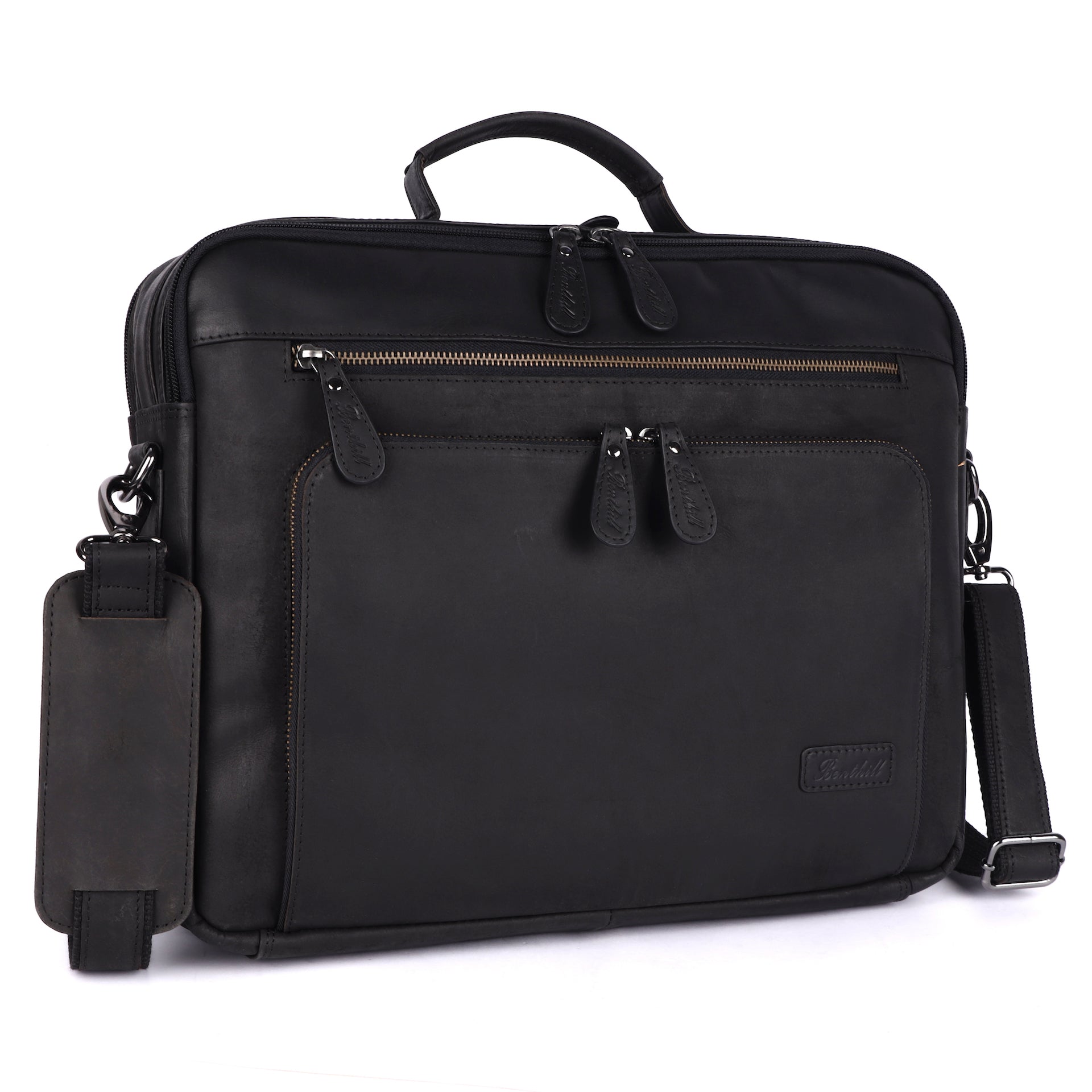 Benthill Laptoptasche Echt-Leder I Leder Umhängetasche für Laptop I Aktentasche für Notebook I Damen und Herren Tasche I Notebooktasche