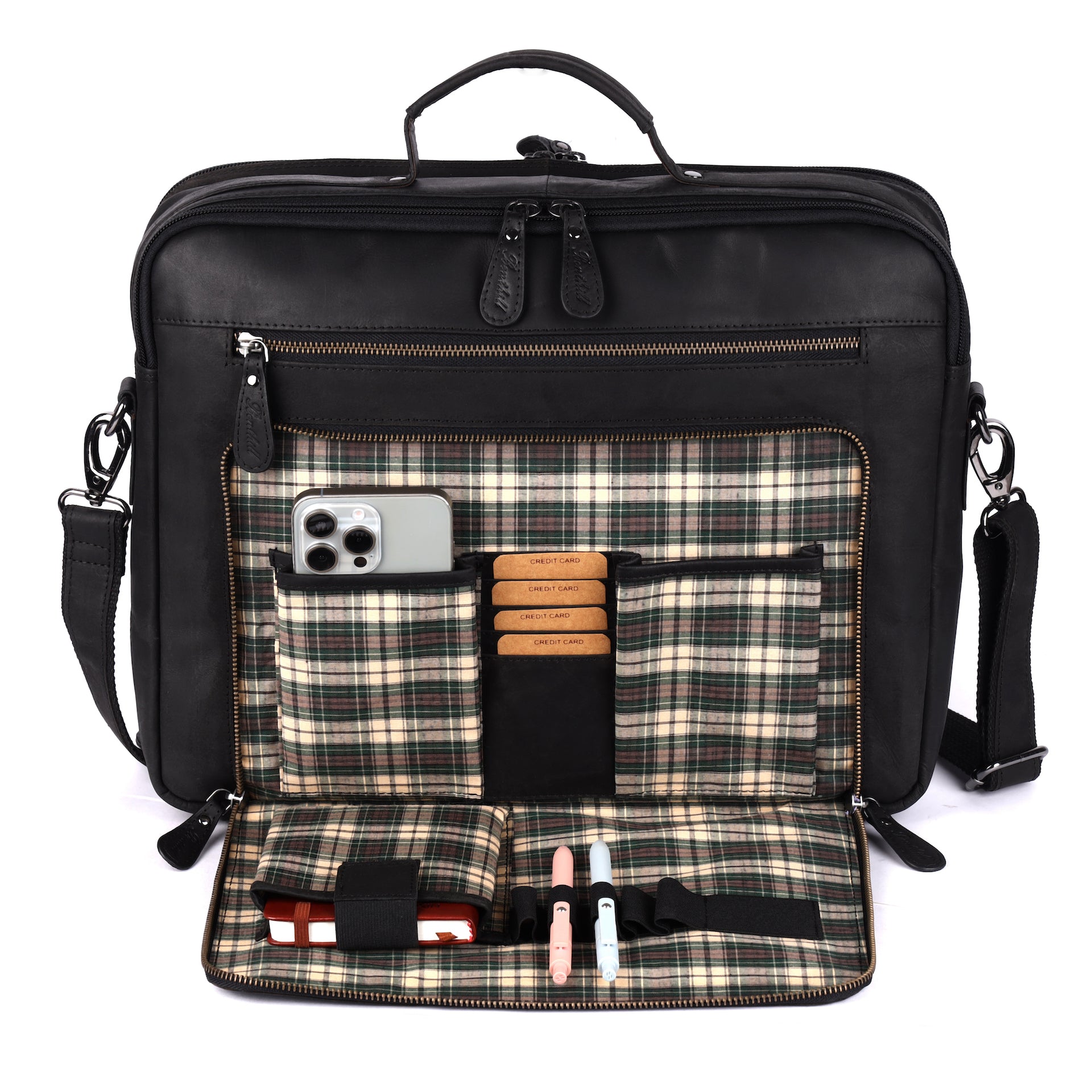 Benthill Laptoptasche Echt-Leder I Leder Umhängetasche für Laptop I Aktentasche für Notebook I Damen und Herren Tasche I Notebooktasche
