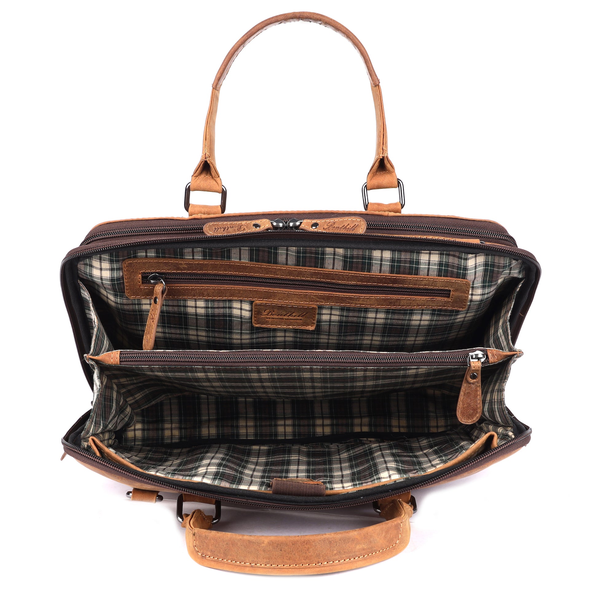 Benthill Laptoptasche Echt-Leder I Leder Umhängetasche für Laptop I Aktentasche für Notebook I Damen und Herren Tasche I Notebooktasche