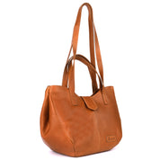 Benthill Handtasche Damen Leder | Shopper aus weichem hochwertigem Echtleder | Umhängetasche Vintage Fashion Bag Beutel | Schultertasche