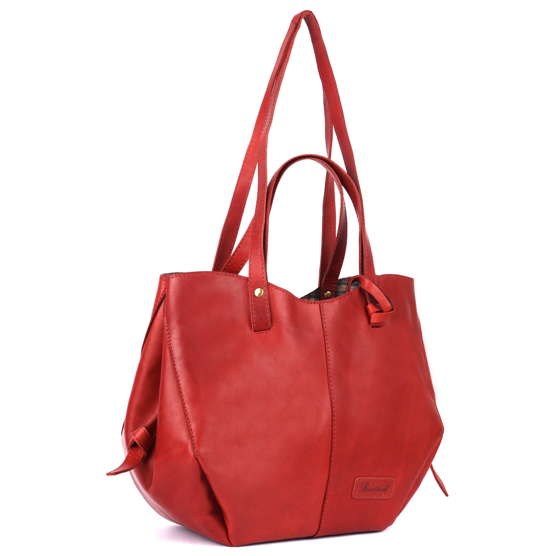 Benthill Umhängetasche Damen Leder | Shopper aus weichem hochwertigem Echtleder | Handtasche Vintage Fashion Bag Beutel | Schultertasche