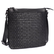 Benthill Umhängetasche Damen Leder | Damen Schultertasche aus Rindsleder | Echtleder Damen Handtasche Vintage mit geflochtenem Muster