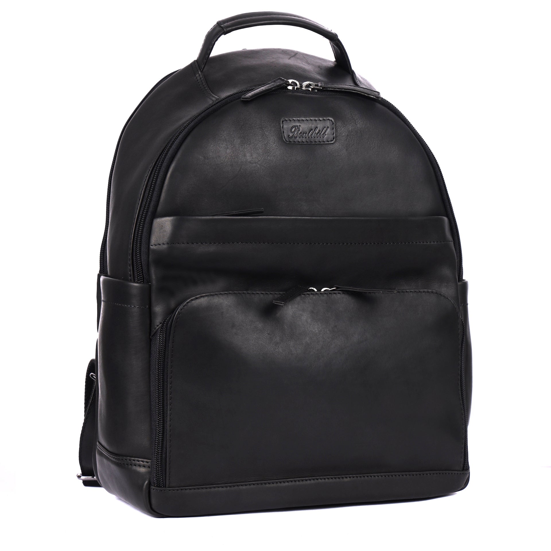 Benthill Rucksack Echt Leder | Damen Herren Schulterrucksack aus hochwertigem Rindsleder | Daypack Backpack Lederrucksack | Cityrucksack
