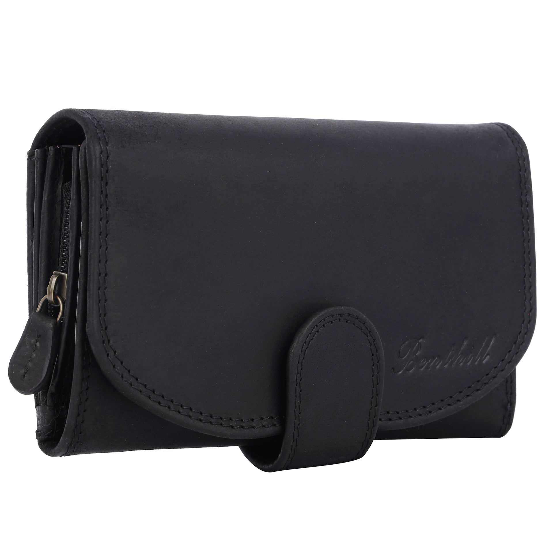 Benthill Damen Geldbörse Vintage Leder | Damen Portemonnaie mit RFID Schutz | Gelddbeutel mit vielen Kartenfächer | Echtleder Damenbörse inkl. Geschenkbox