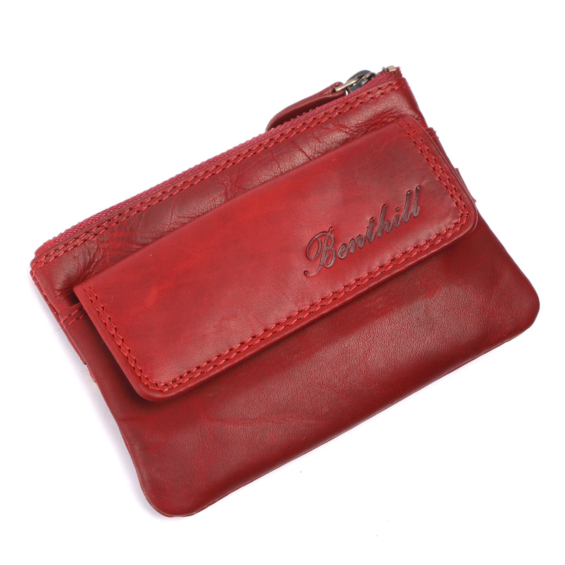 Benthill Schlüsseletui Leder | Schlüsseltasche Echt Leder | Kleines Schlüsselmäppchen für Damen & Herren inkl. Geschenkbox