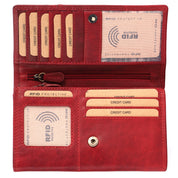 Benthill Portemonnaie Damen Leder - Hochwertige weiche Vintage EchtLeder Damen Geldbörse mit RFID Schutz - Grosse Damenbörse lang - Frauen Portmonee inkl. Geschenkbox