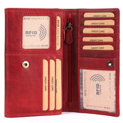 Benthill Portemonnaie Damen Leder - Hochwertige weiche Vintage EchtLeder Damen Geldbörse mit RFID Schutz - Grosse Damenbörse lang - Frauen Portmonee inkl. Geschenkbox