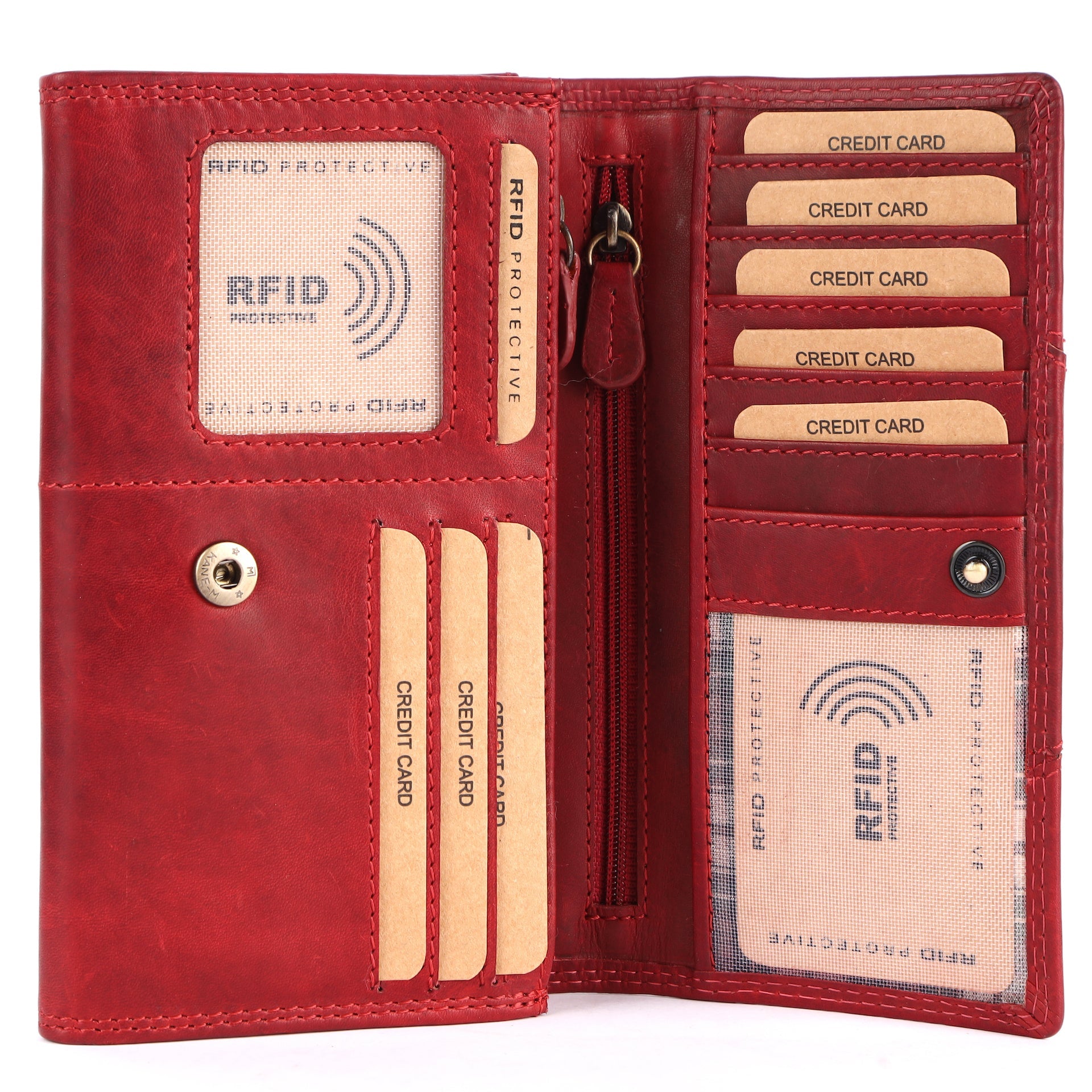 Benthill Portemonnaie Damen Leder - Hochwertige weiche Vintage EchtLeder Damen Geldbörse mit RFID Schutz - Grosse Damenbörse lang - Frauen Portmonee inkl. Geschenkbox