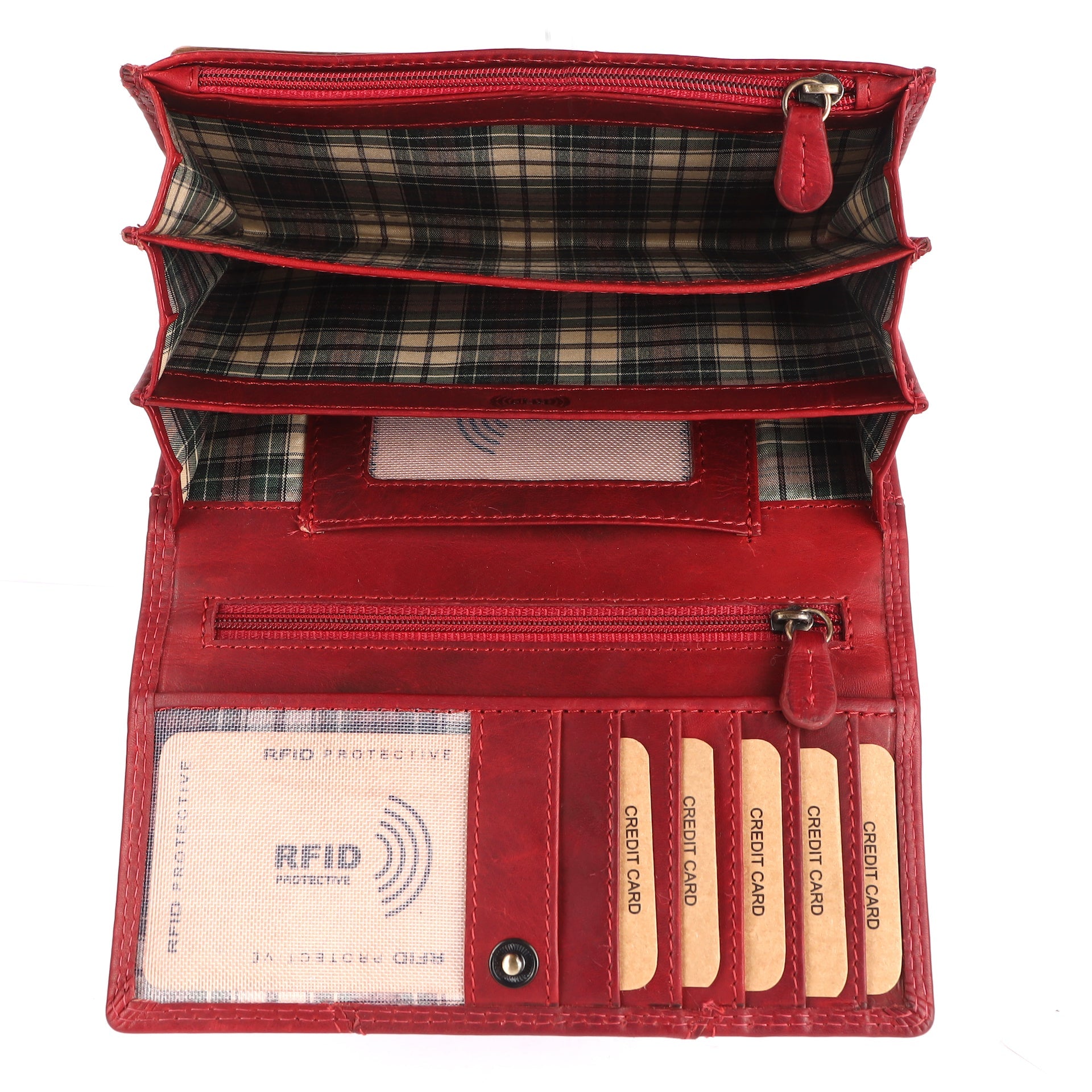 Benthill Portemonnaie Damen Leder - Hochwertige weiche Vintage EchtLeder Damen Geldbörse mit RFID Schutz - Grosse Damenbörse lang - Frauen Portmonee inkl. Geschenkbox