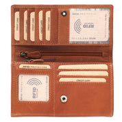 Benthill Portemonnaie Damen Leder - Hochwertige weiche Vintage EchtLeder Damen Geldbörse mit RFID Schutz - Grosse Damenbörse lang - Frauen Portmonee inkl. Geschenkbox