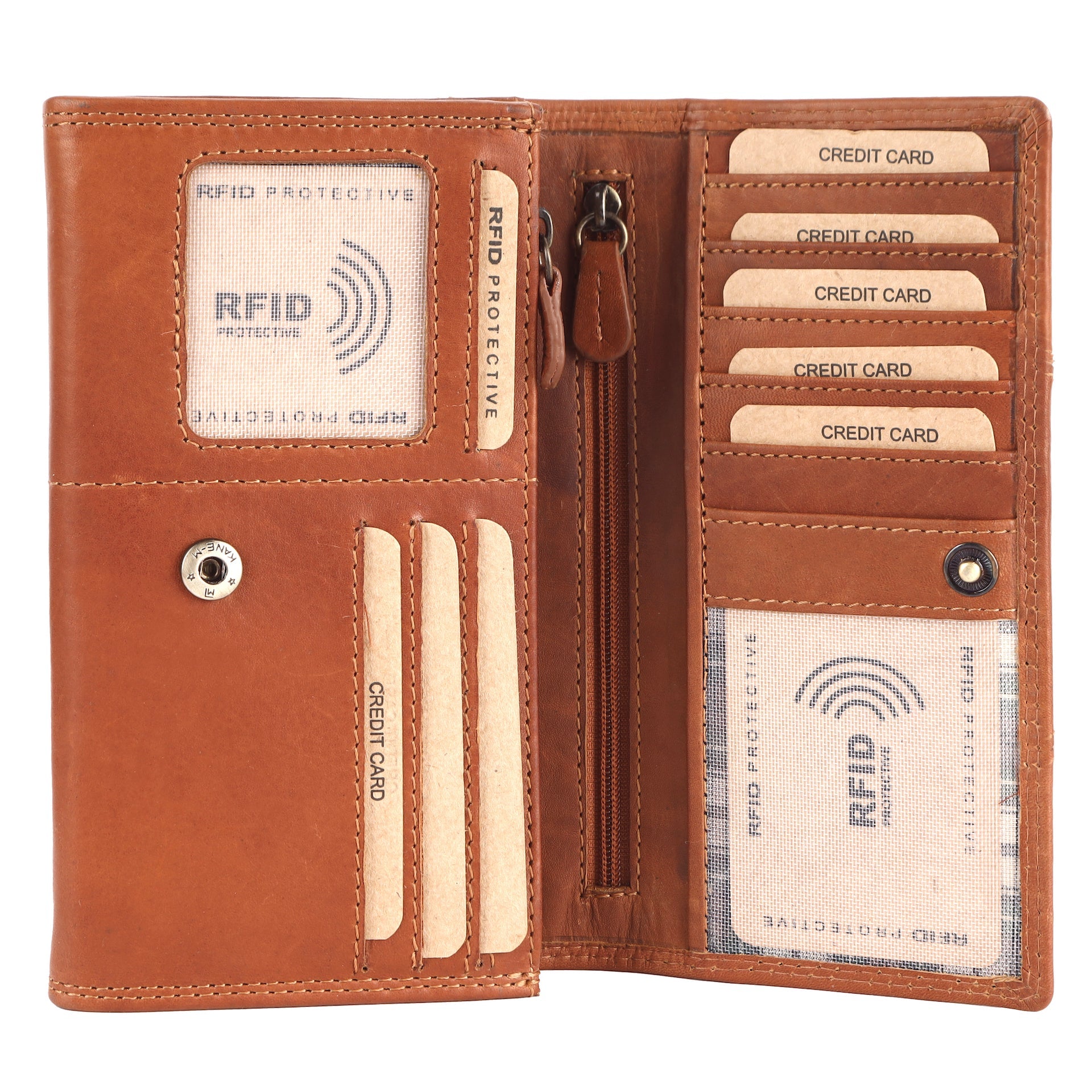 Benthill Portemonnaie Damen Leder - Hochwertige weiche Vintage EchtLeder Damen Geldbörse mit RFID Schutz - Grosse Damenbörse lang - Frauen Portmonee inkl. Geschenkbox