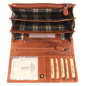 Benthill Portemonnaie Damen Leder - Hochwertige weiche Vintage EchtLeder Damen Geldbörse mit RFID Schutz - Grosse Damenbörse lang - Frauen Portmonee inkl. Geschenkbox