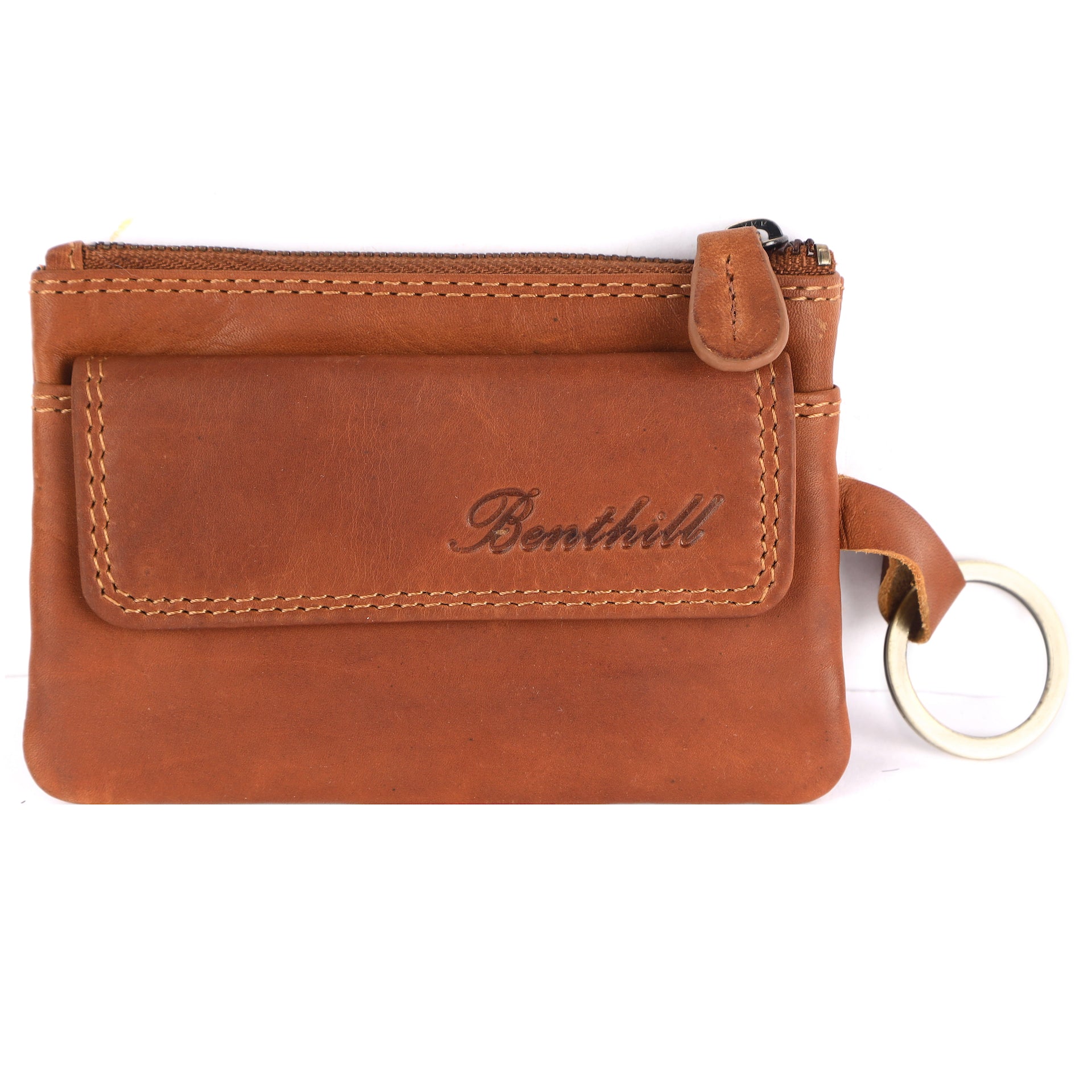 Benthill Schlüsseletui Leder | Schlüsseltasche Echt Leder | Kleines Schlüsselmäppchen für Damen & Herren inkl. Geschenkbox