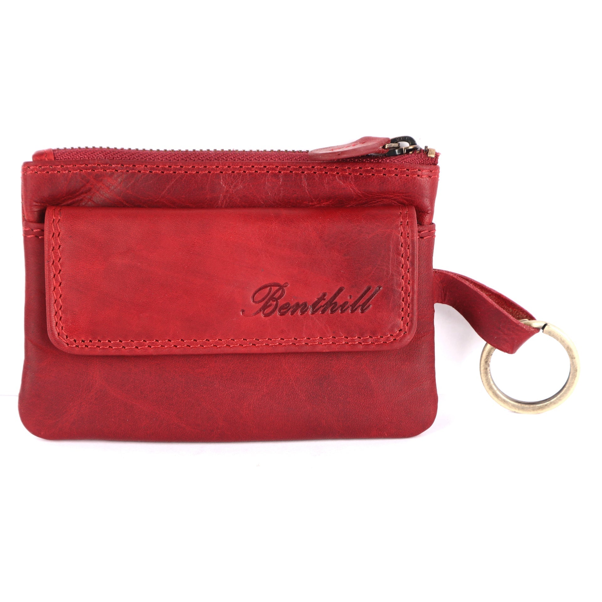 Benthill Schlüsseletui Leder | Schlüsseltasche Echt Leder | Kleines Schlüsselmäppchen für Damen & Herren inkl. Geschenkbox