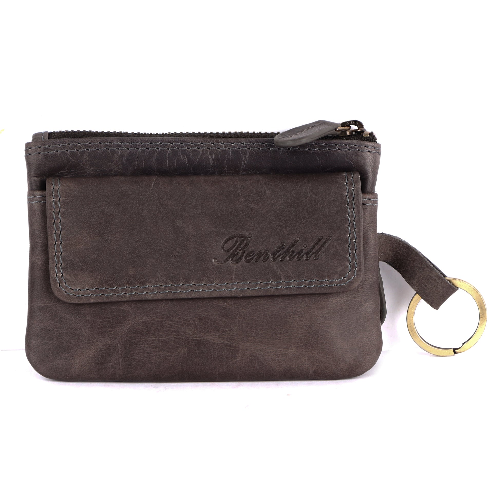 Benthill Schlüsseletui Leder | Schlüsseltasche Echt Leder | Kleines Schlüsselmäppchen für Damen & Herren inkl. Geschenkbox