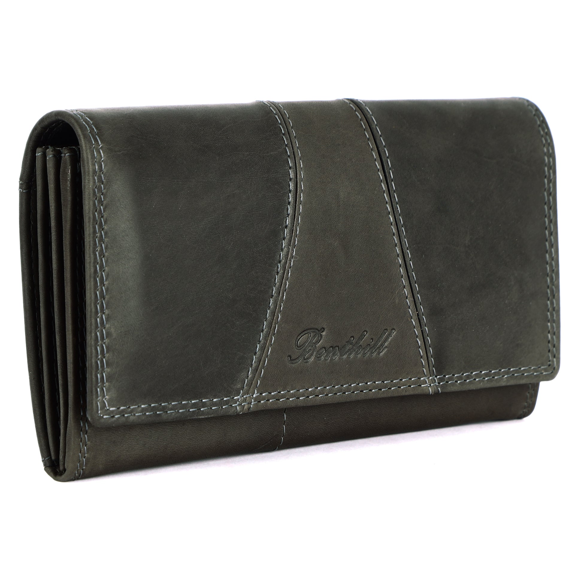 Benthill Portemonnaie Damen Leder - Hochwertige weiche Vintage EchtLeder Damen Geldbörse mit RFID Schutz - Grosse Damenbörse lang - Frauen Portmonee inkl. Geschenkbox