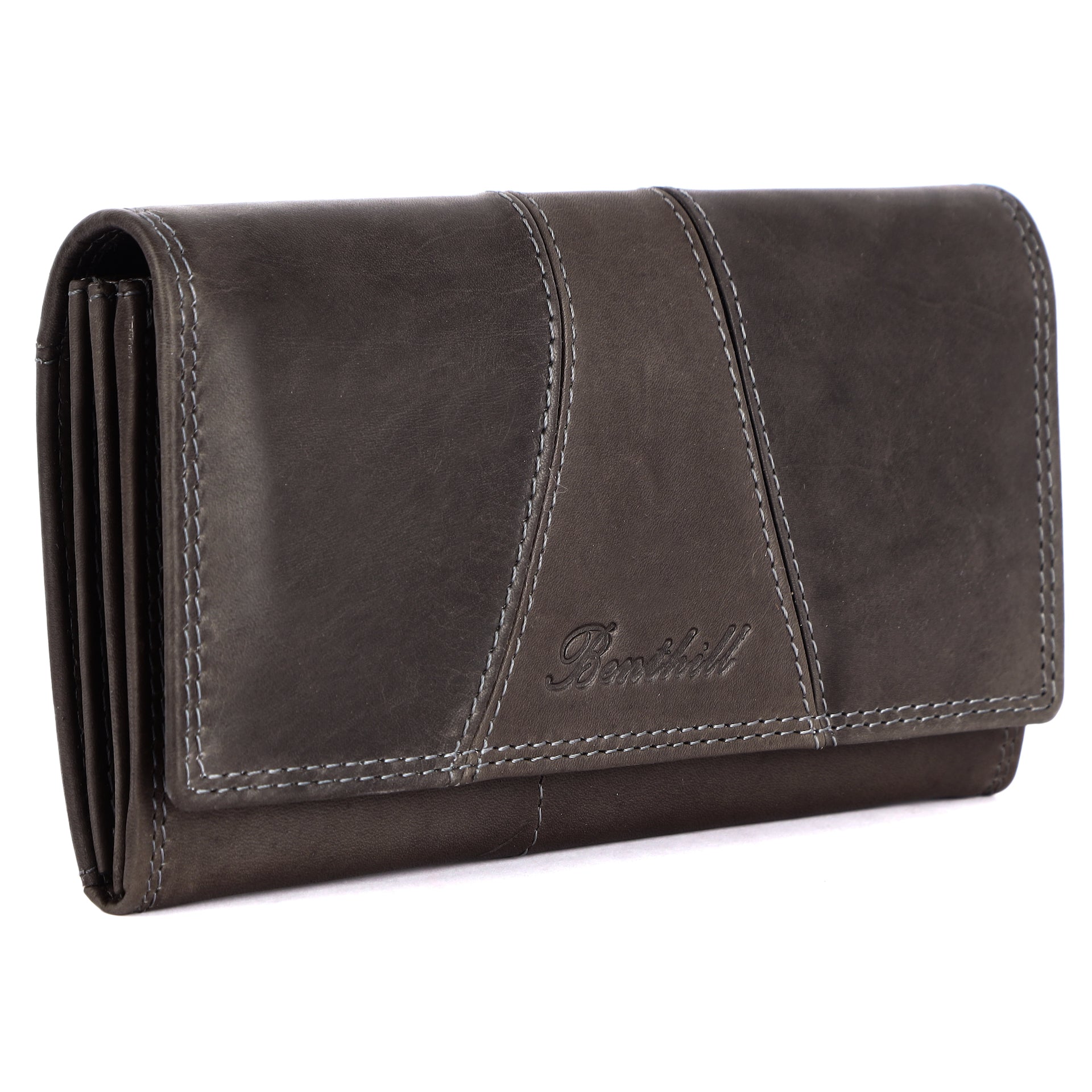 Benthill Portemonnaie Damen Leder - Hochwertige weiche Vintage EchtLeder Damen Geldbörse mit RFID Schutz - Grosse Damenbörse lang - Frauen Portmonee inkl. Geschenkbox