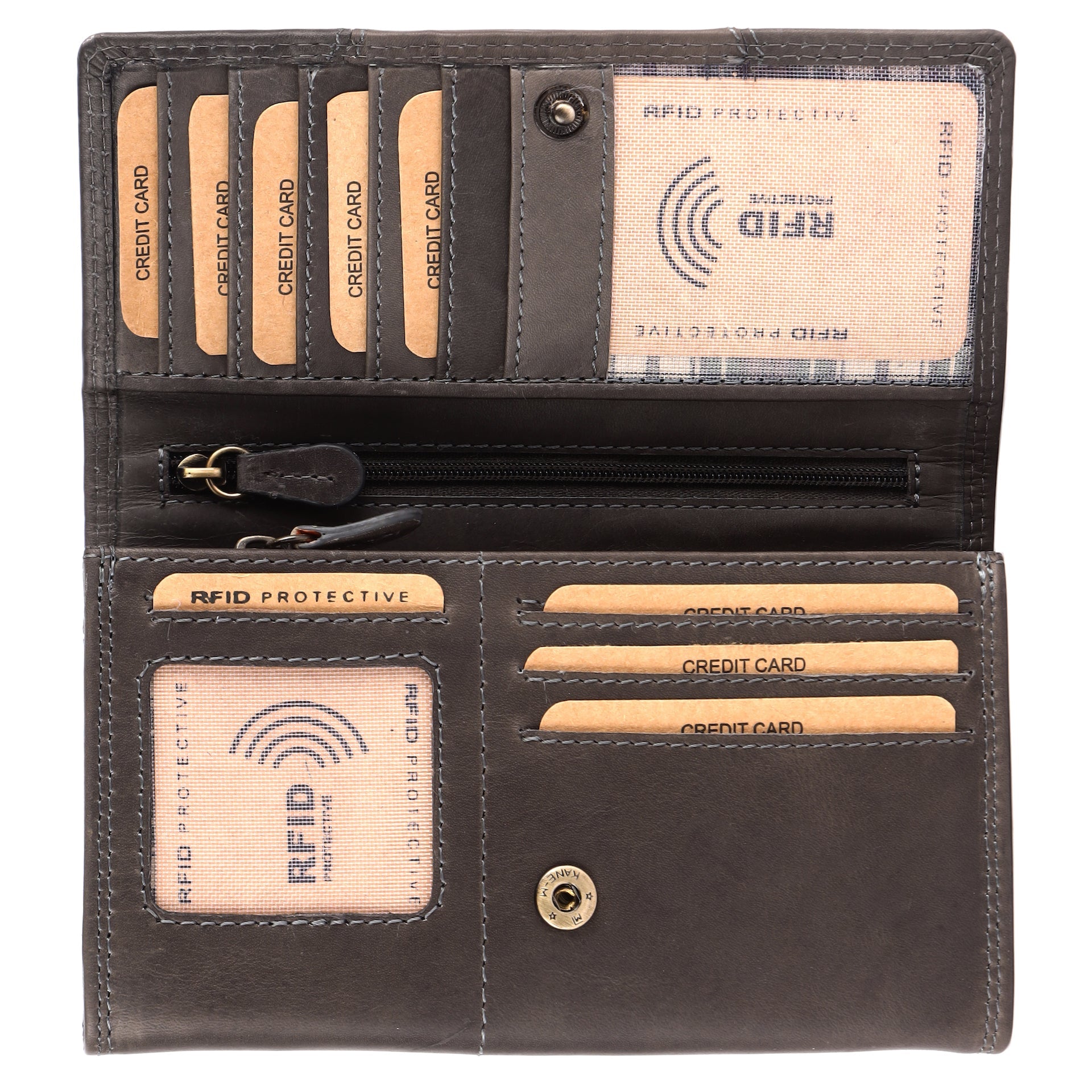 Benthill Portemonnaie Damen Leder - Hochwertige weiche Vintage EchtLeder Damen Geldbörse mit RFID Schutz - Grosse Damenbörse lang - Frauen Portmonee inkl. Geschenkbox