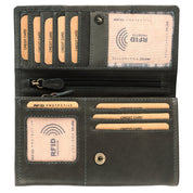 Benthill Portemonnaie Damen Leder - Hochwertige weiche Vintage EchtLeder Damen Geldbörse mit RFID Schutz - Grosse Damenbörse lang - Frauen Portmonee inkl. Geschenkbox