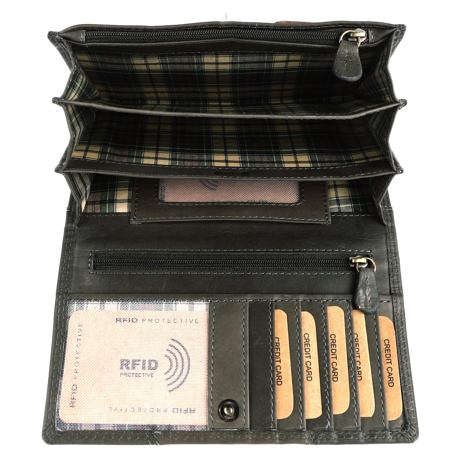 Benthill Portemonnaie Damen Leder - Hochwertige weiche Vintage EchtLeder Damen Geldbörse mit RFID Schutz - Grosse Damenbörse lang - Frauen Portmonee inkl. Geschenkbox