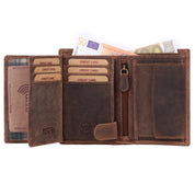 Benthill Herren Echt Leder Geldbörse - Geldbeutel mit RFID-Schutz - Slim Portemonnaie für Männer - Echtem Vintage Leder
