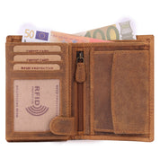 Benthill Herren Echt Leder Geldbörse - Geldbeutel mit RFID-Schutz - Slim Portemonnaie für Männer - Echtem Vintage Leder