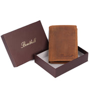 Benthill Herren Echt Leder Geldbörse - Geldbeutel mit RFID-Schutz - Slim Portemonnaie für Männer - Echtem Vintage Leder