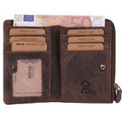 Benthill Kleiner Geldbeutel Leder | Mini Geldbörse Damen mit RFID Schutz | Portmonee mit 6 Kartenfächer | Mini-Börse aus Echtleder | Portemonnaie inkl. Geschenkbox