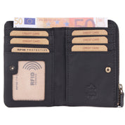 Benthill Kleiner Geldbeutel Leder | Mini Geldbörse Damen mit RFID Schutz | Portmonee mit 6 Kartenfächer | Mini-Börse aus Echtleder | Portemonnaie inkl. Geschenkbox