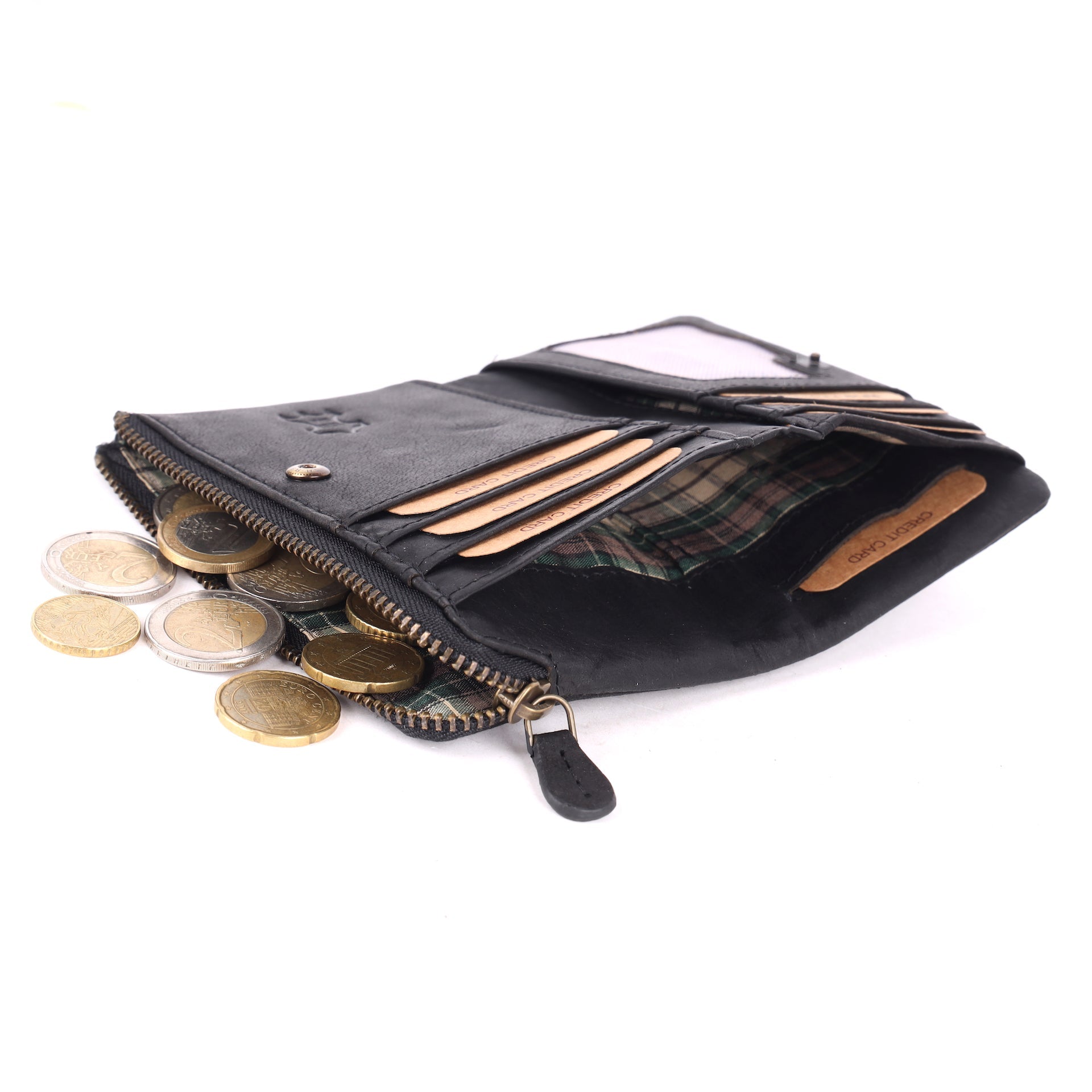 Benthill Kleiner Geldbeutel Leder | Mini Geldbörse Damen mit RFID Schutz | Portmonee mit 6 Kartenfächer | Mini-Börse aus Echtleder | Portemonnaie inkl. Geschenkbox