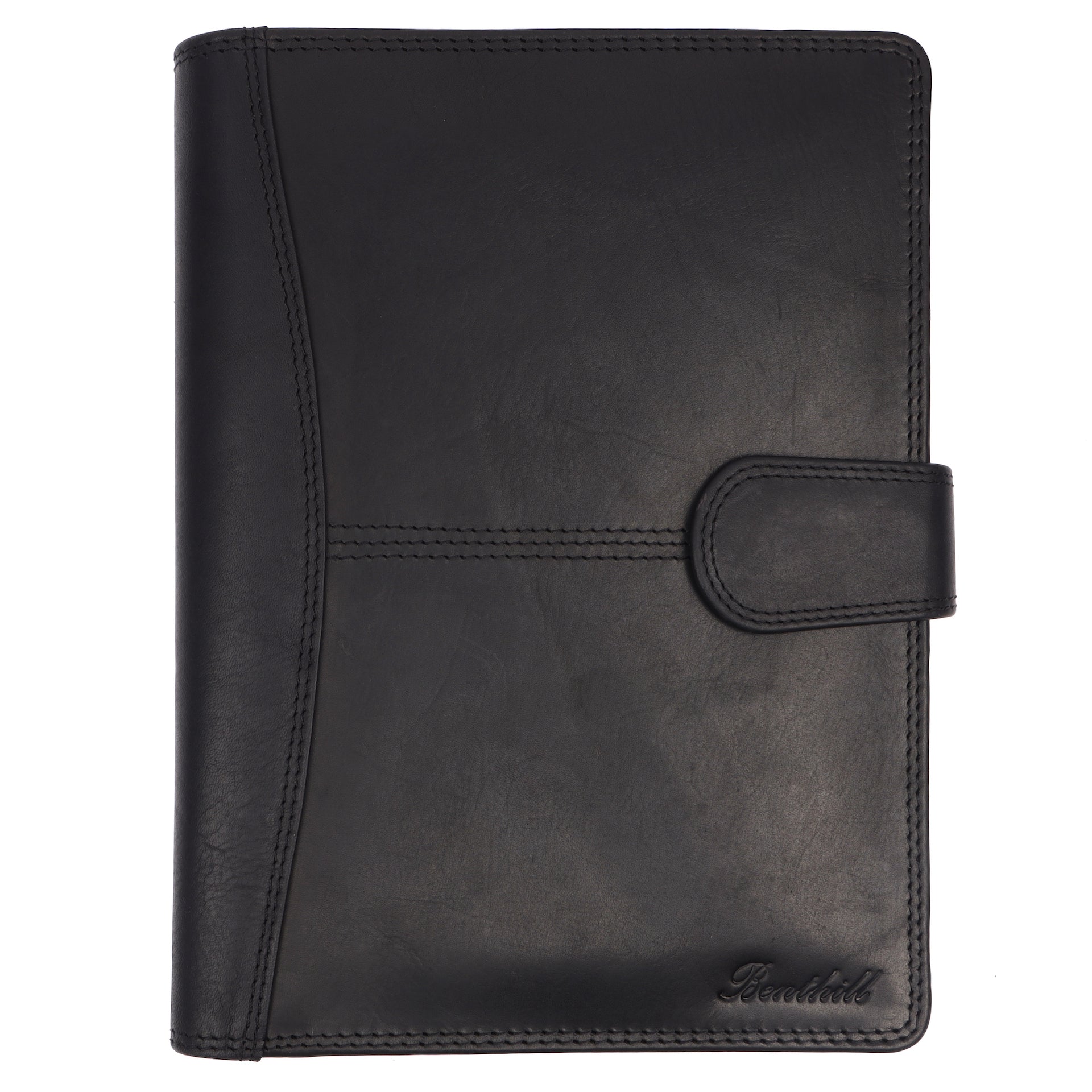 Benthill Arbeitsmappe A5 Echt Leder | Konferenzmappe aus echtem Leder | Reißverschluss Schreibmappe | Dokumentenmappe - Organizer